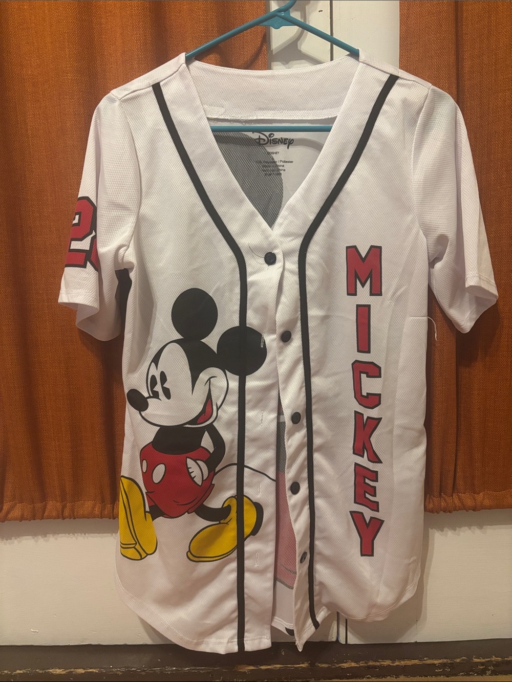 Disney White Mickey Mouse Button-Up Jersey